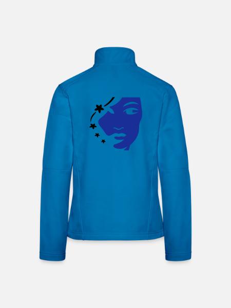Visage de fille Visage de femme - Veste en tissu softshell Femme - noir - Dos