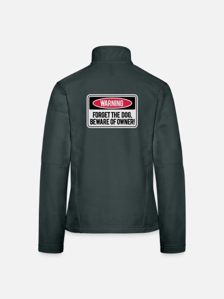 Forget the dog, beware of owner! - Frauen Softshelljacke - Schwarz - Hinten