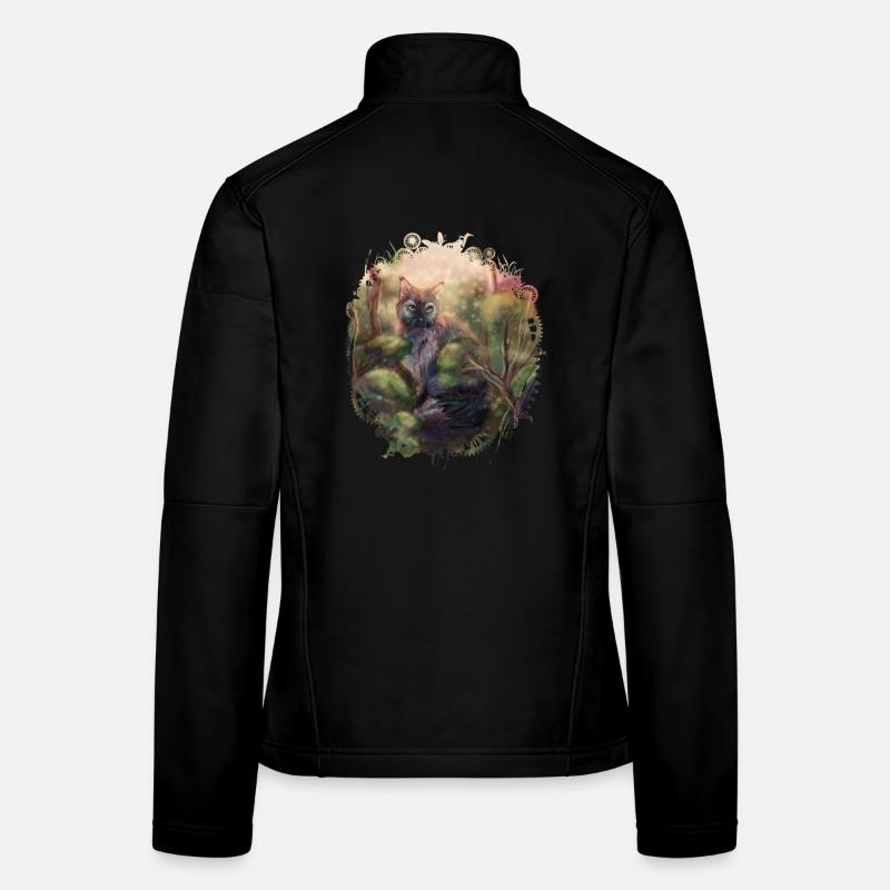 Wildkatze im Wald Frauen Softshelljacke