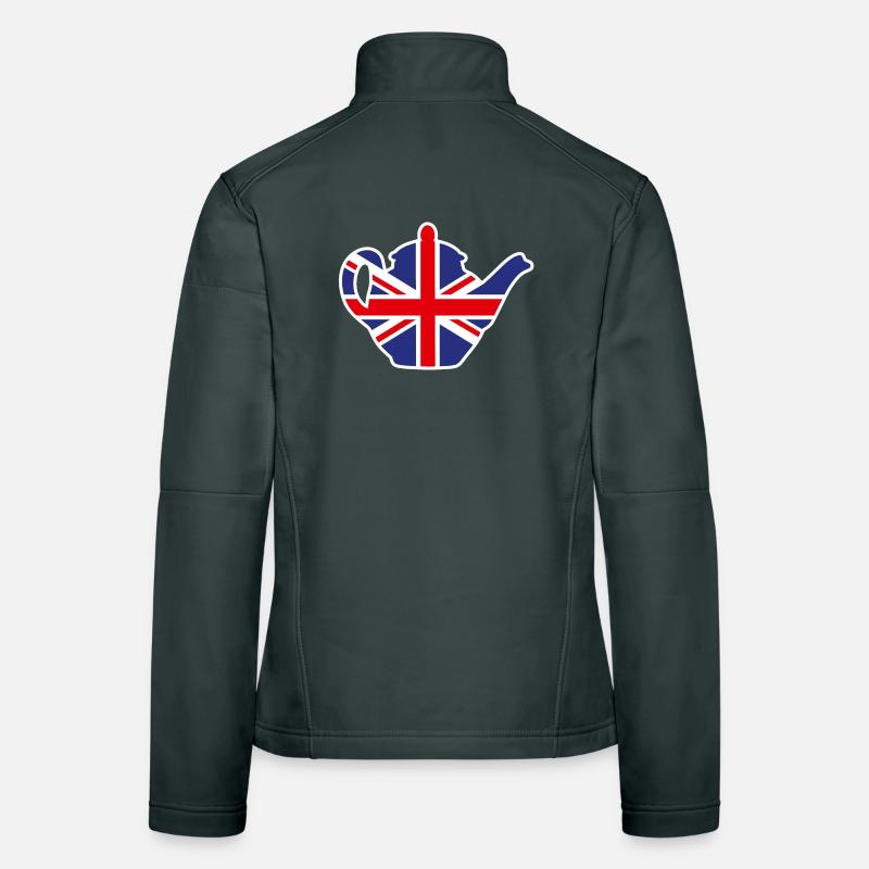British United Kingdom teapot Union Jack UK Women's Softshell Jacket