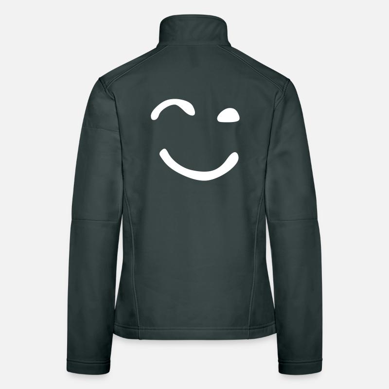 The winking face Women's Softshell Jacket