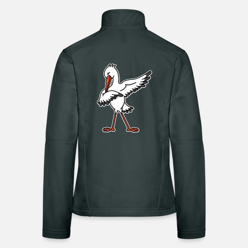 Dab dabbing Storch Schwangerschaft Ankündigung Frauen Softshelljacke