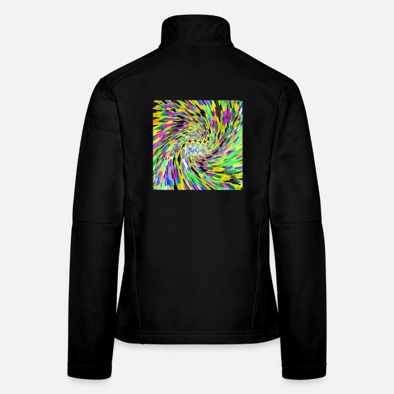 Vortex psychédélique - Veste en tissu softshell Femme - noir