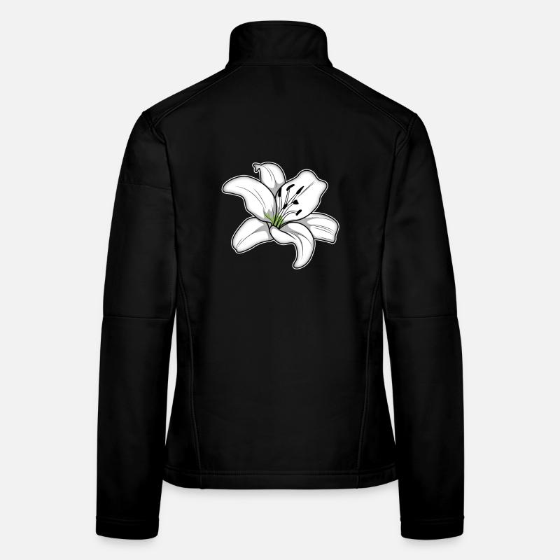 Élégante fleur de lys blanc Veste en tissu softshell Femme
