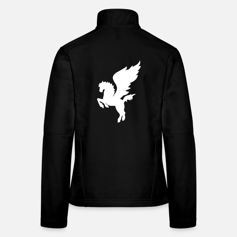 Pegasus Cheval volaille Mythologie grecque Veste en tissu softshell Femme