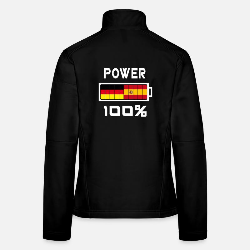 Deutschland und Spanien Power 100% - Frauen Softshelljacke - Schwarz