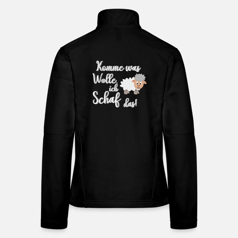 Ich schaffe das, ich Schaf das lustiges Motiv - Frauen Softshelljacke - Schwarz