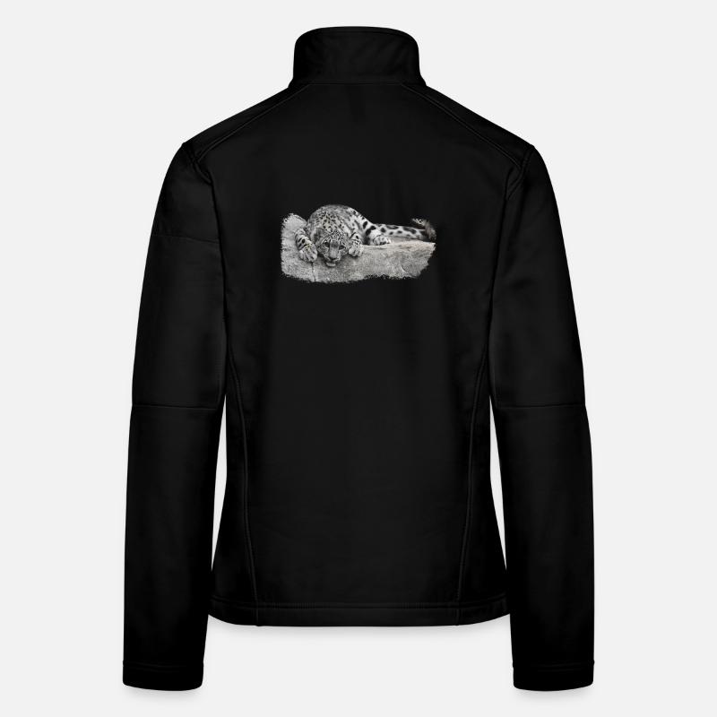 geschenke raubkatzenliebhaber, Schneeleopard Junge - Frauen Softshelljacke - Schwarz