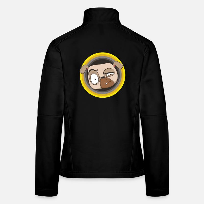 Don't Panic | Der Mops ist am Start | Mops Show Frauen Softshelljacke