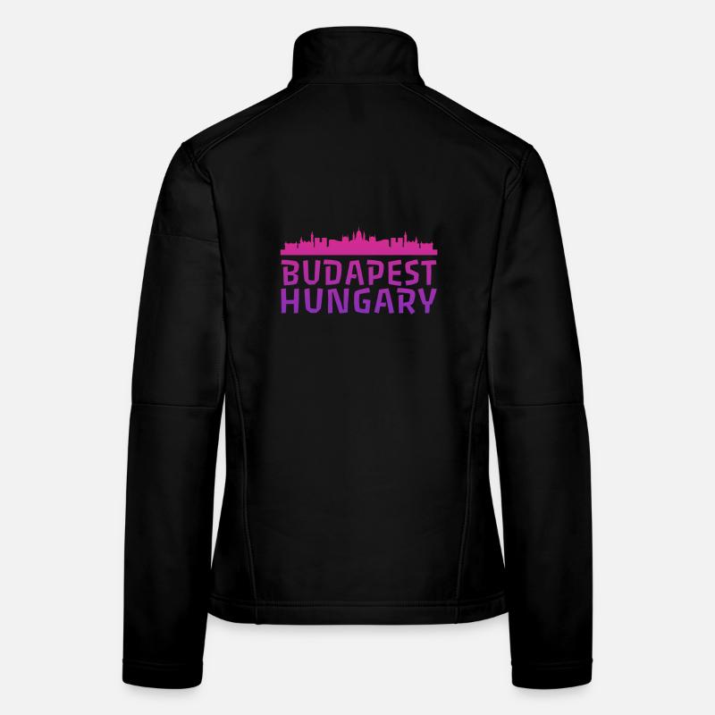 Budapest's skyline in watercolor - Women's Softshell Jacket - black