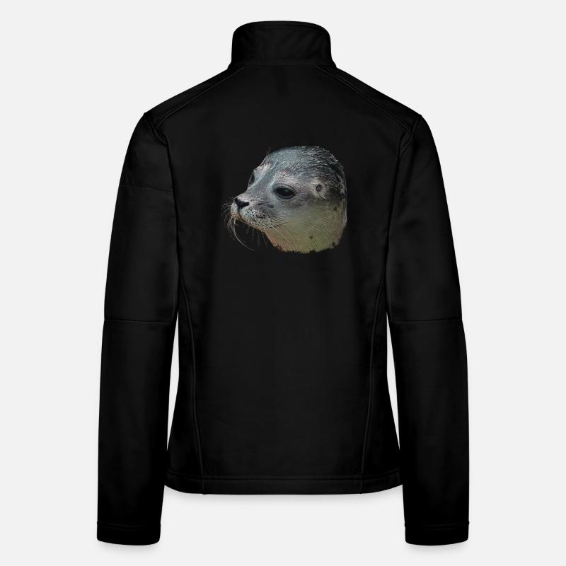 Canvas look seal head, designs for bathroom Women's Softshell Jacket