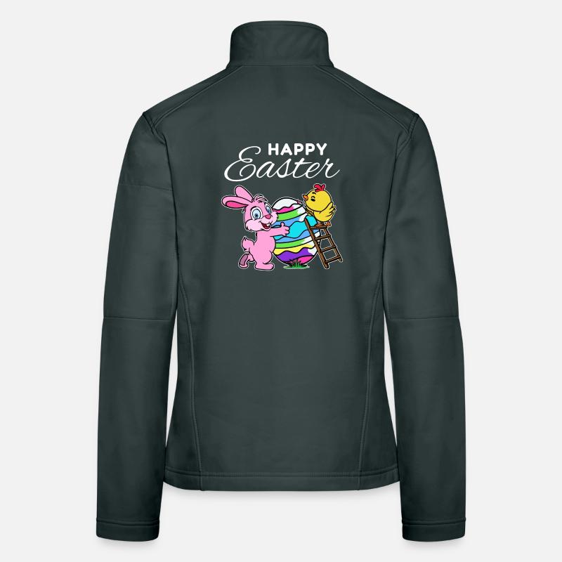 Happy easter bunny easter bunny chick hen egg Women's Softshell Jacket
