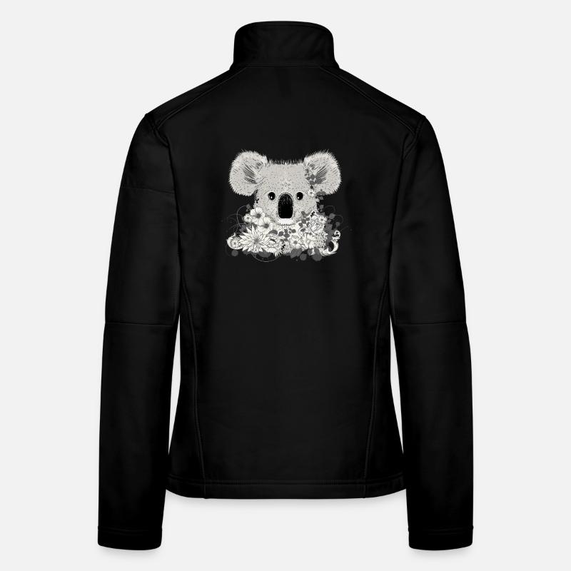 geschmückter Koala Bär mit Blumen und Eukalyptus Frauen Softshelljacke