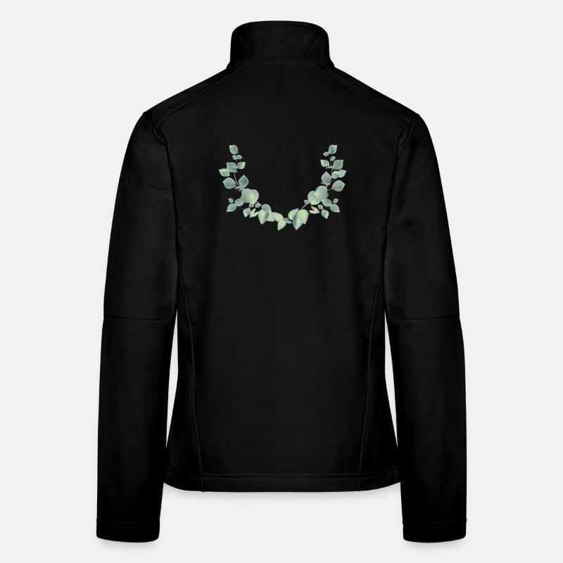 delicate eucalyptus branches as a half wreath Women's Softshell Jacket