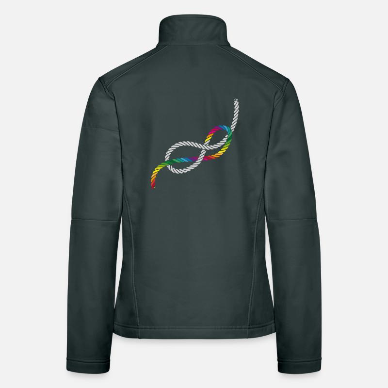 Achtknoten oder Liebesknoten in Regenbogen Farben Frauen Softshelljacke