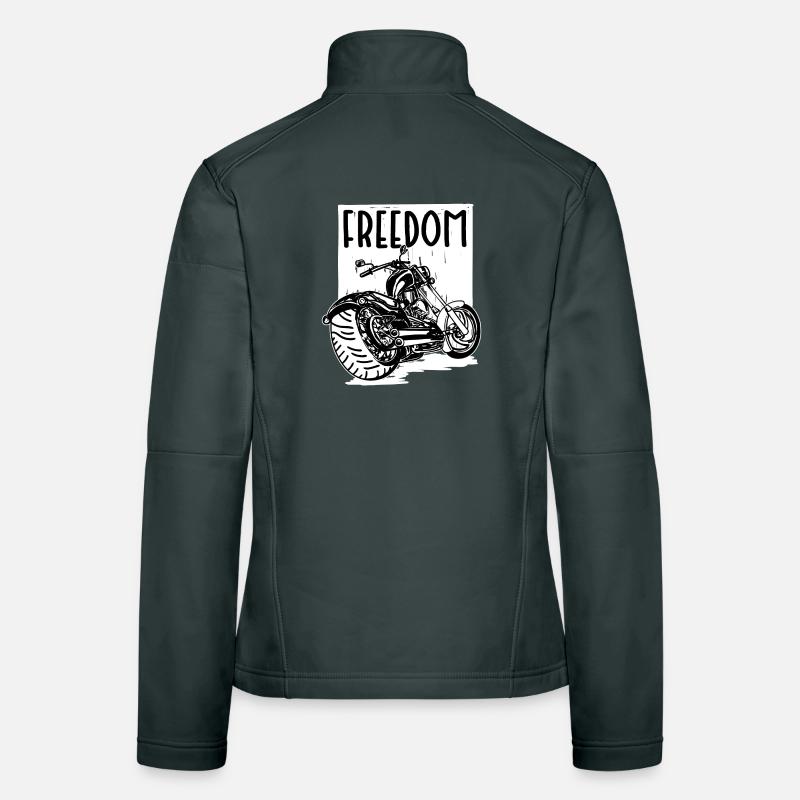 Motorcycle motorbikes biker wild freedom statement Women's Softshell Jacket