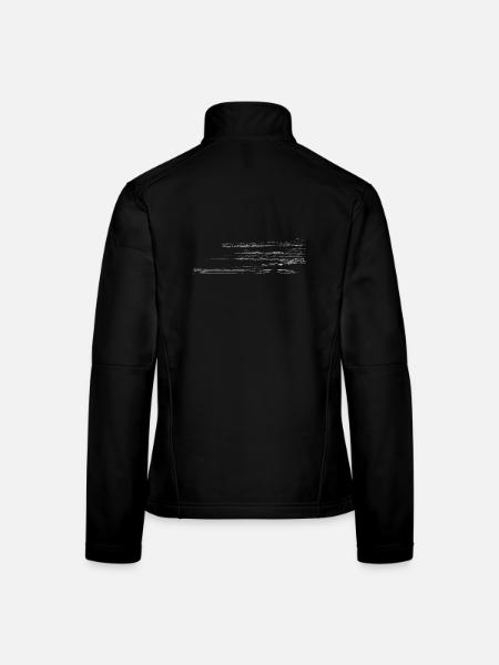 Motif abstrait - ligne / blanc - Veste en tissu softshell Femme - noir - Dos