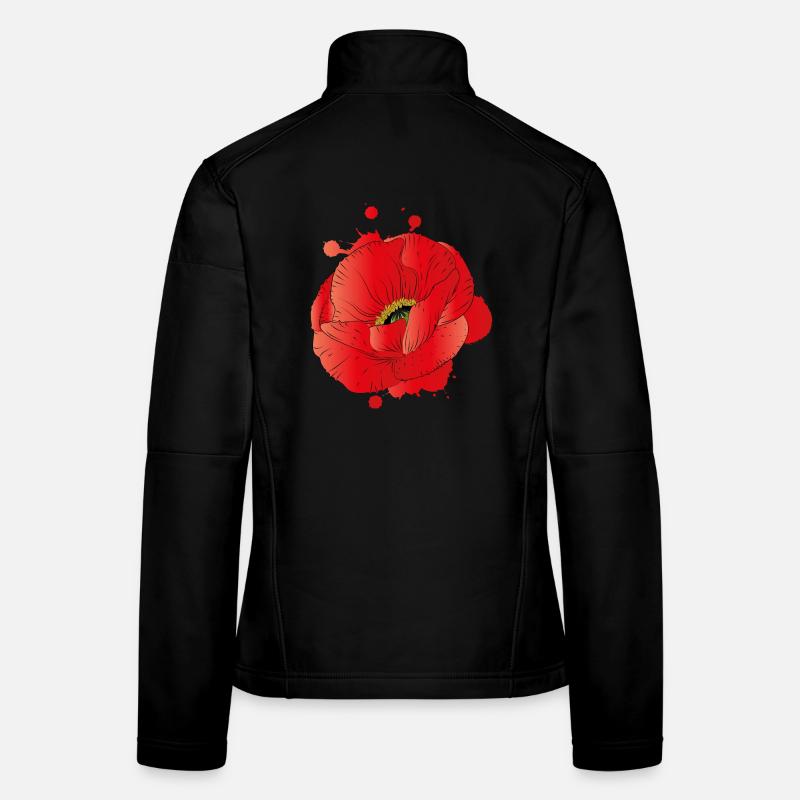 grande fleur d'un pavot de maïs comme graffiti Veste en tissu softshell Femme