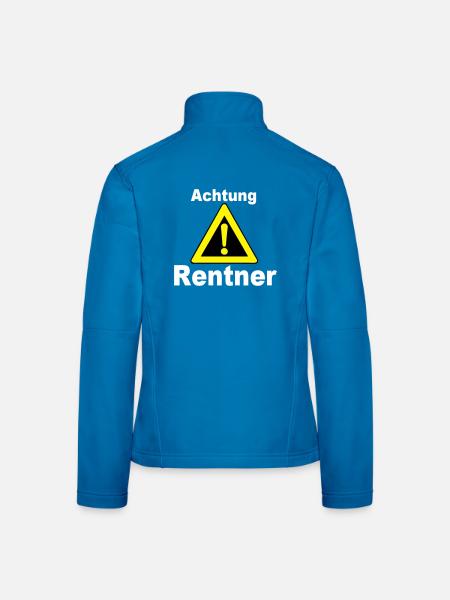 Rente Rentner Rentnerin Berufe Achtung Rentner(25) - Frauen Softshelljacke - Dunkelgrau - Hinten