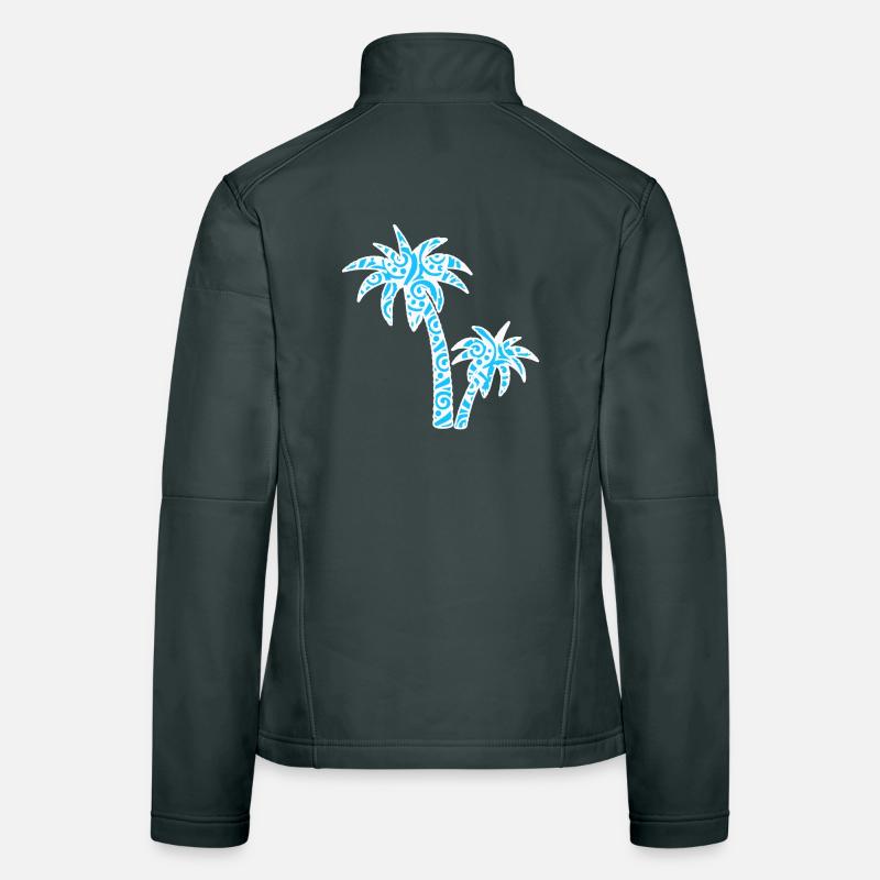 Tropic Wave Abstraktes Palmendesign Frauen Softshelljacke