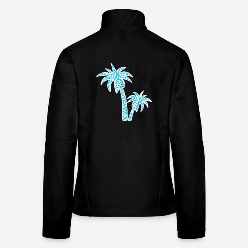 Tropic Wave Abstract Palm Design Veste en tissu softshell Femme