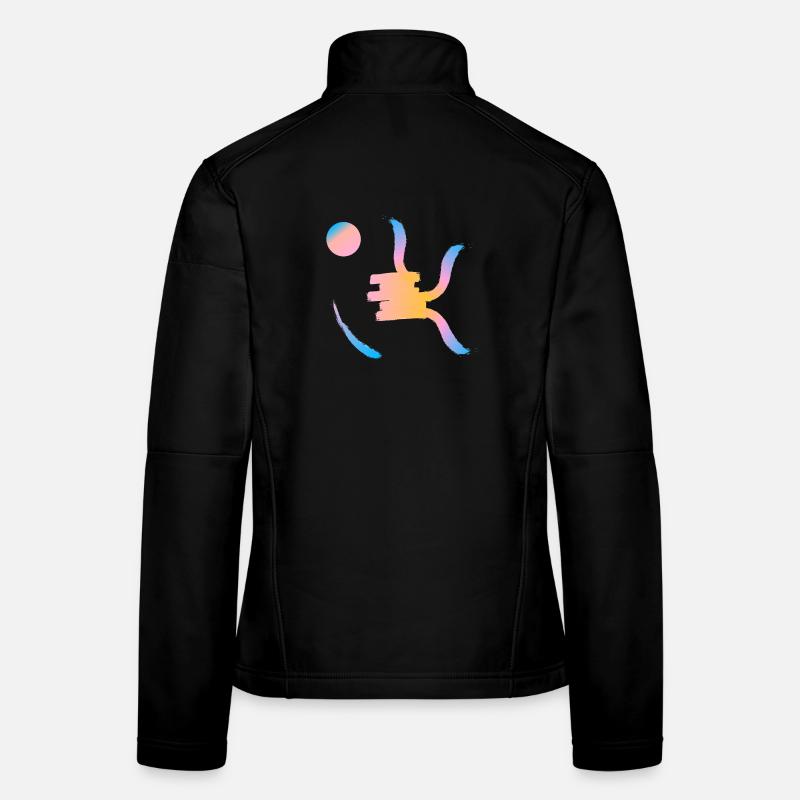 Soleil couchant sur symbole chinois Veste en tissu softshell Femme