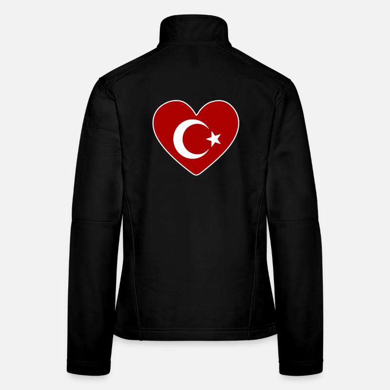 Coeur comme drapeau turc Veste en tissu softshell Femme