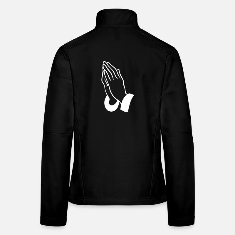 Prayer Hands Line Art Women's Softshell Jacket