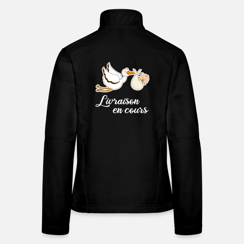 Livraison en cours cigogne grossesse Veste en tissu softshell Femme