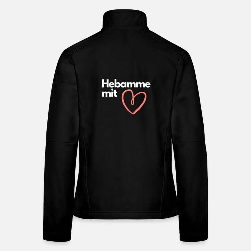 Hebamme Geschenk mit Herz Geburtshelfer Witzig Frauen Softshelljacke