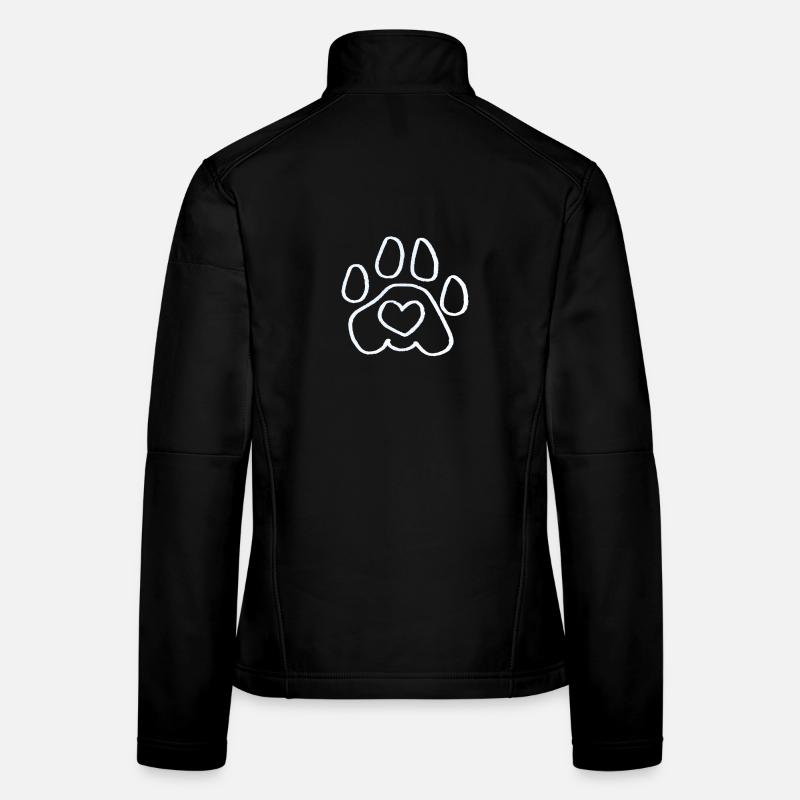 Empreinte de patte de chien Veste en tissu softshell Femme