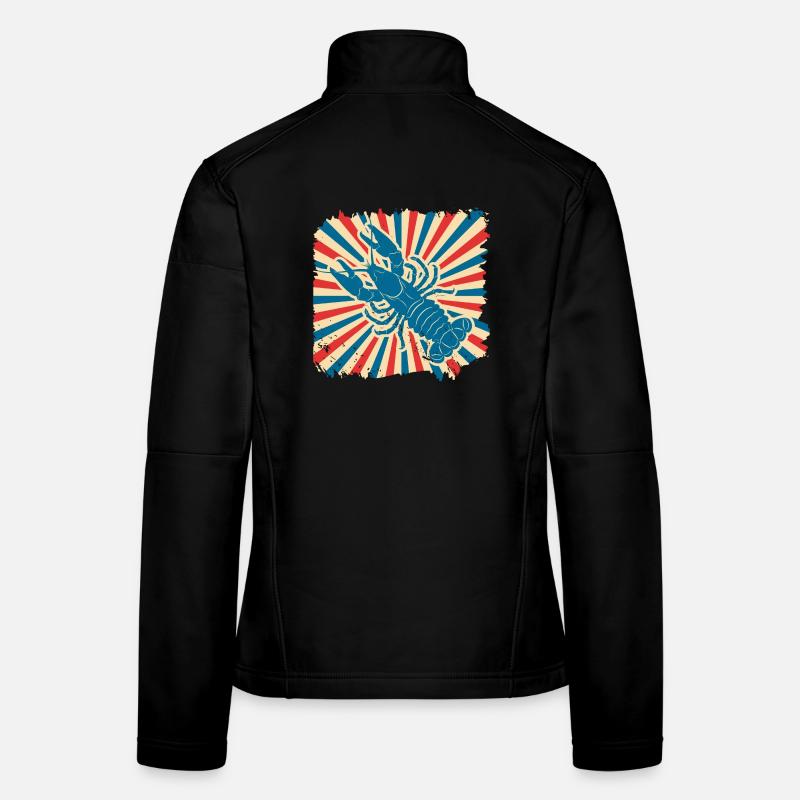 Le homard dans la roue solaire rétro Veste en tissu softshell Femme