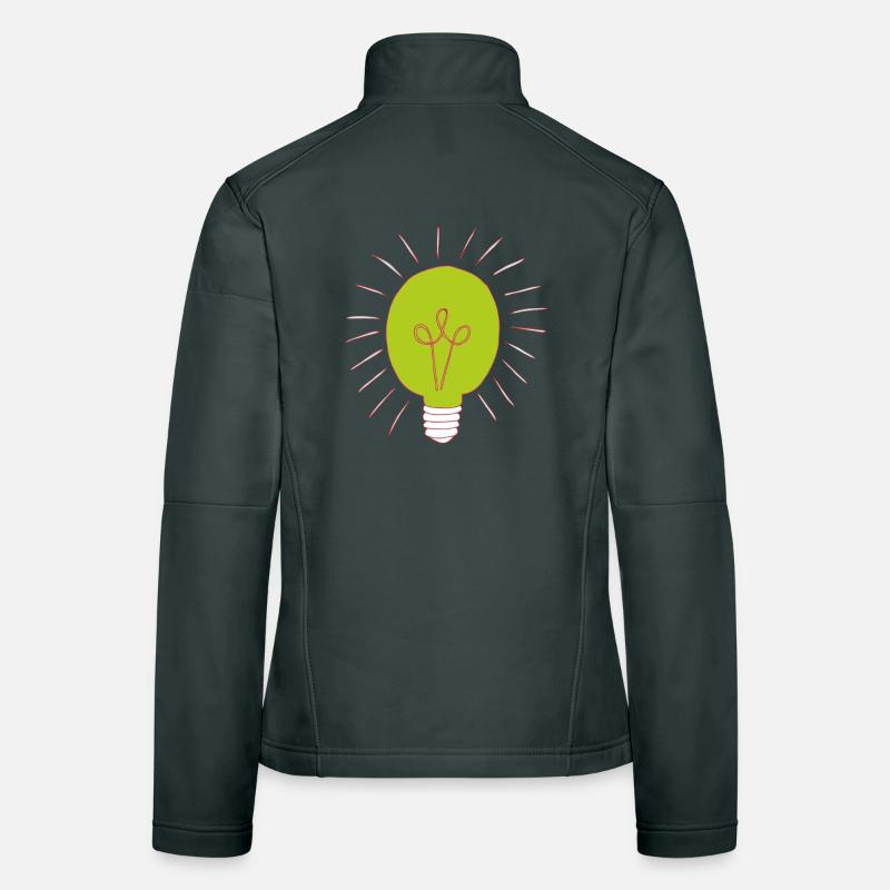 Neon green light bulb Women's Softshell Jacket