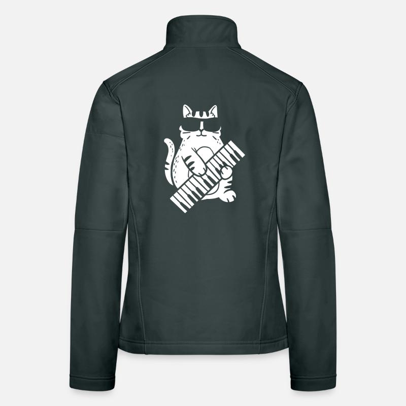Pianiste de chat Veste en tissu softshell Femme
