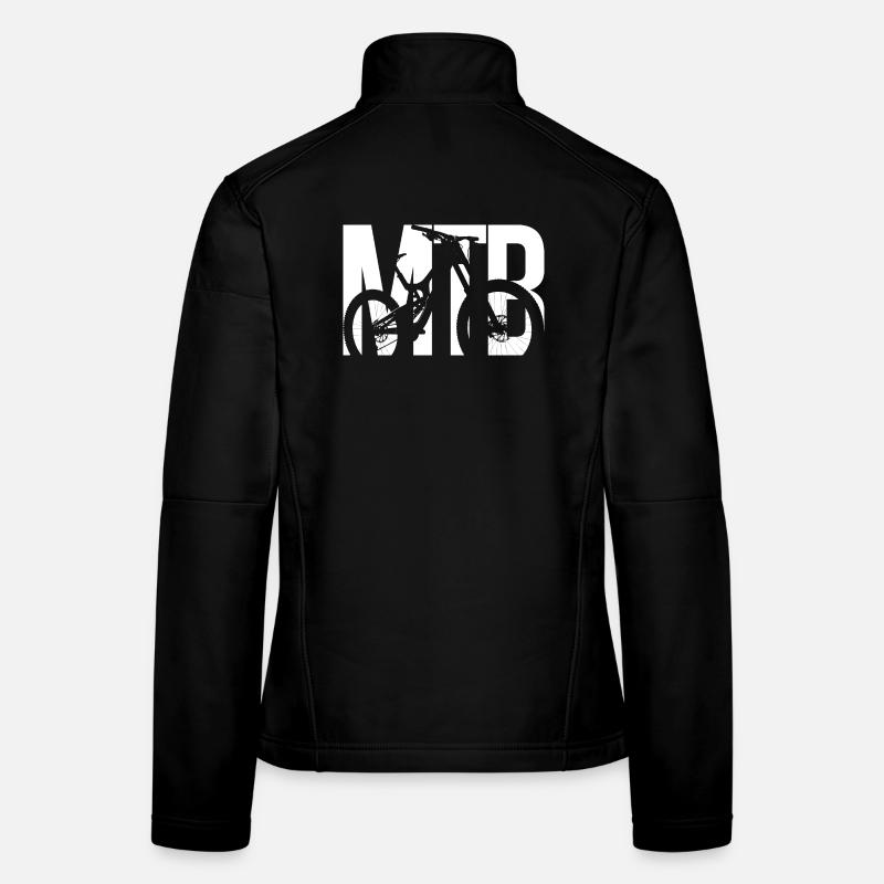 Fahrrad-Silhouette mit fetter Schrift Frauen Softshelljacke