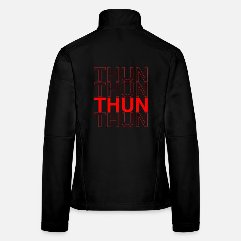THUN Design - Red Calligraphy Women's Softshell Jacket