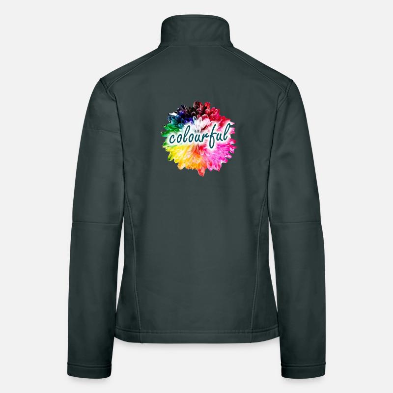 Regenbogenblume Farbexplosion Frauen Softshelljacke