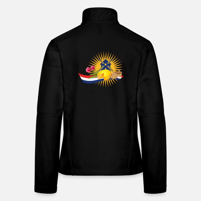 Windmill with tulips, clogs and Dutch cheese Women's Softshell Jacket