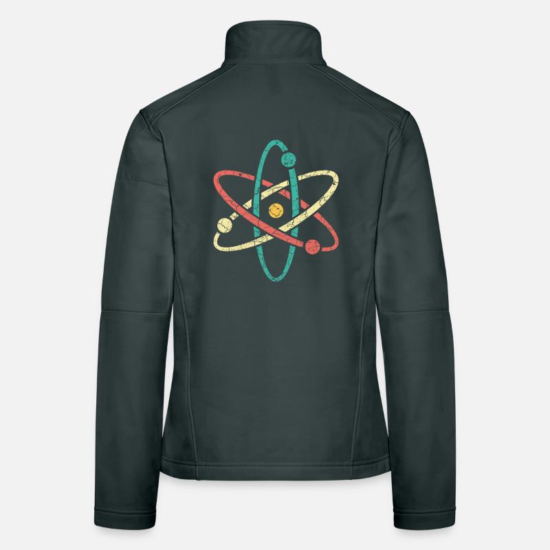 Cool atom in vintage style for nerds & students Women's Softshell Jacket