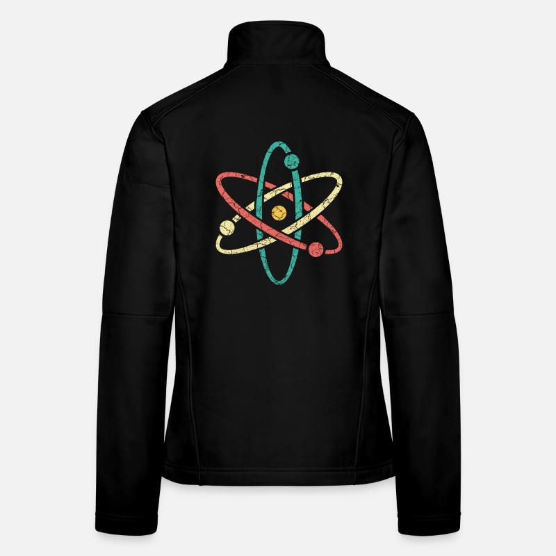 Cool atom in vintage style for nerds & students Women's Softshell Jacket