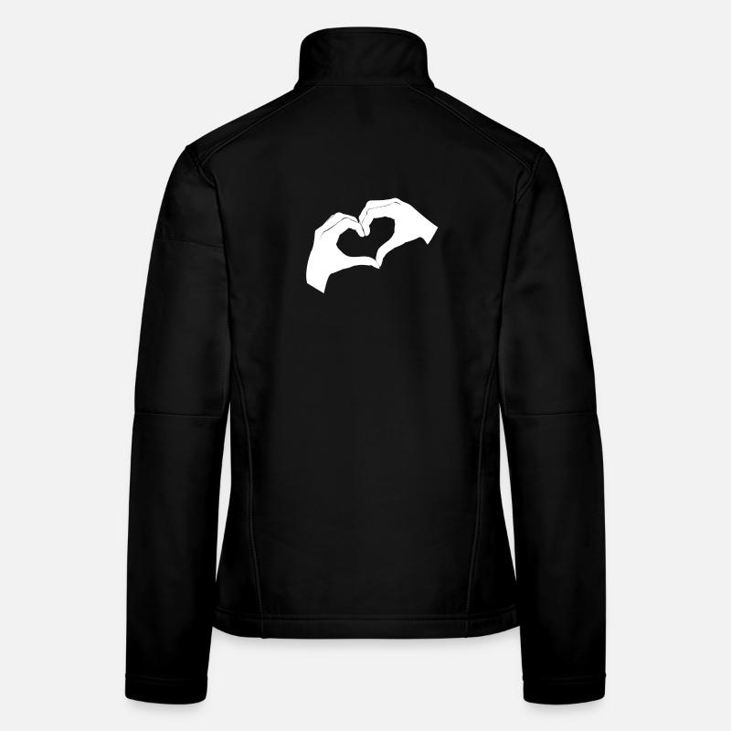Herzhand-Design mit minimalistischem Look - Frauen Softshelljacke - Schwarz