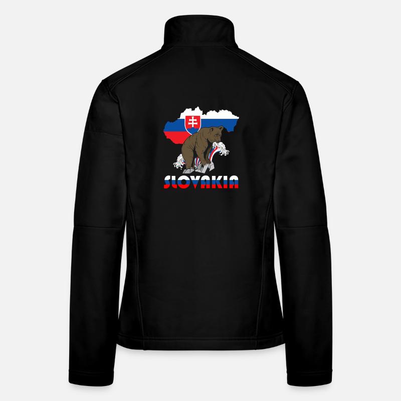 Conception d'ours de Slovénie avec carte et drapeau Veste en tissu softshell Femme