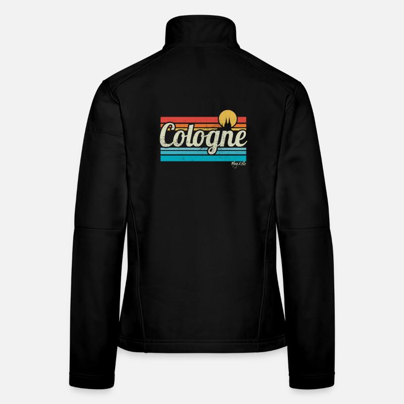 Cologne Cologne Retro Vintage Surffer Kölner Carnaval Veste en tissu softshell Femme