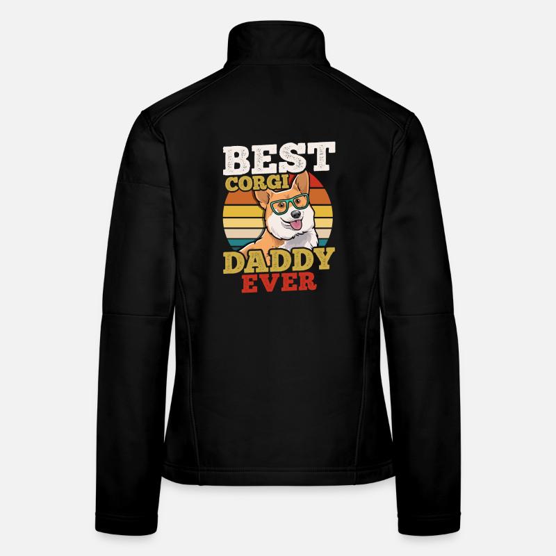Corgi Dad Father's Day Retro Women's Softshell Jacket