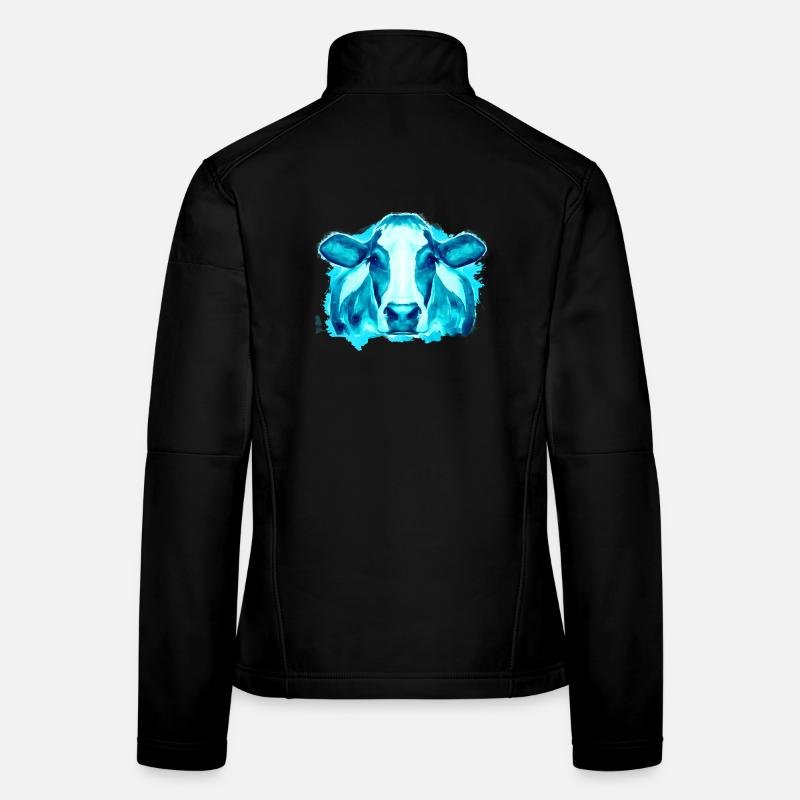 Kuh Kühe - Frauen Softshelljacke - Schwarz