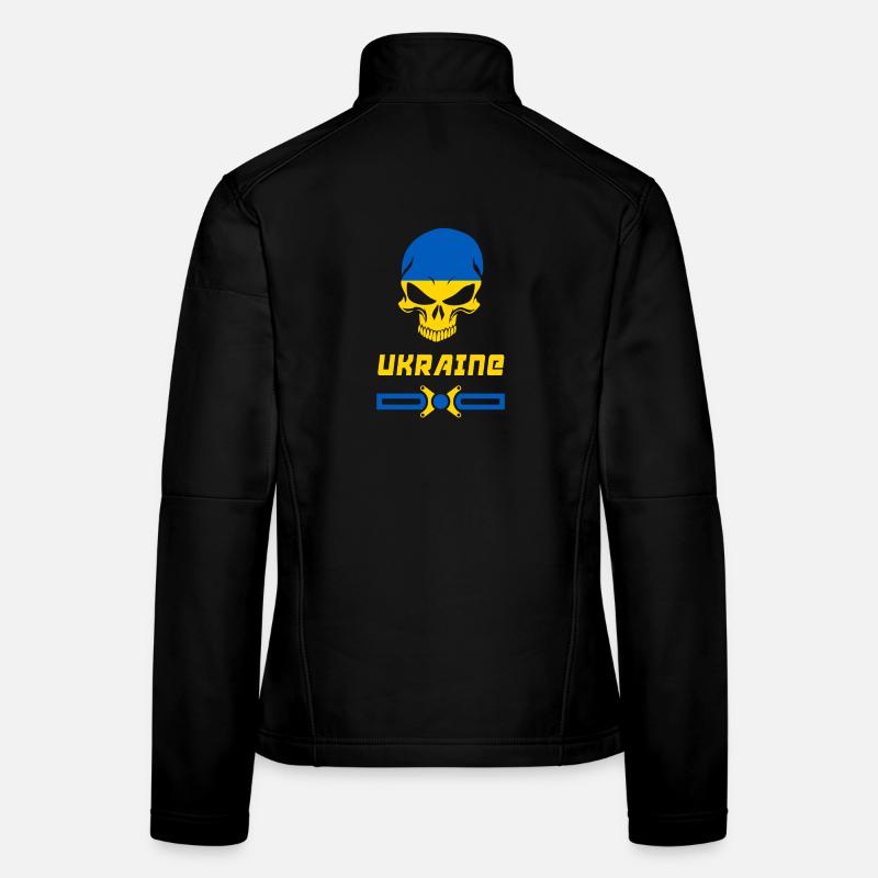 Ukraine Totenkopf Design / Geschenkidee - Frauen Softshelljacke - Schwarz