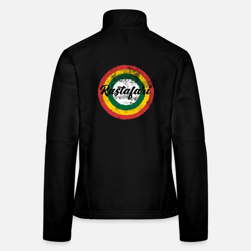 Conception arc-en-ciel rastafari Veste en tissu softshell Femme