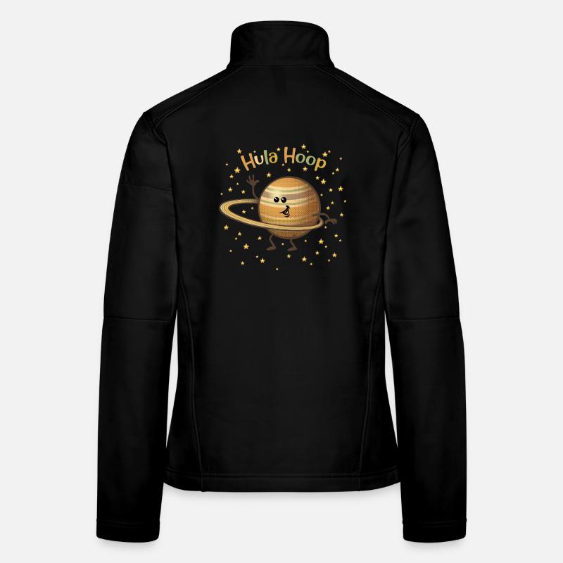 Saturn spielt mit seinen Ringen Frauen Softshelljacke