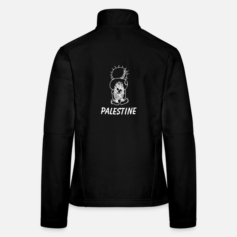 Handala looking to Palestine - Frauen Softshelljacke - Schwarz