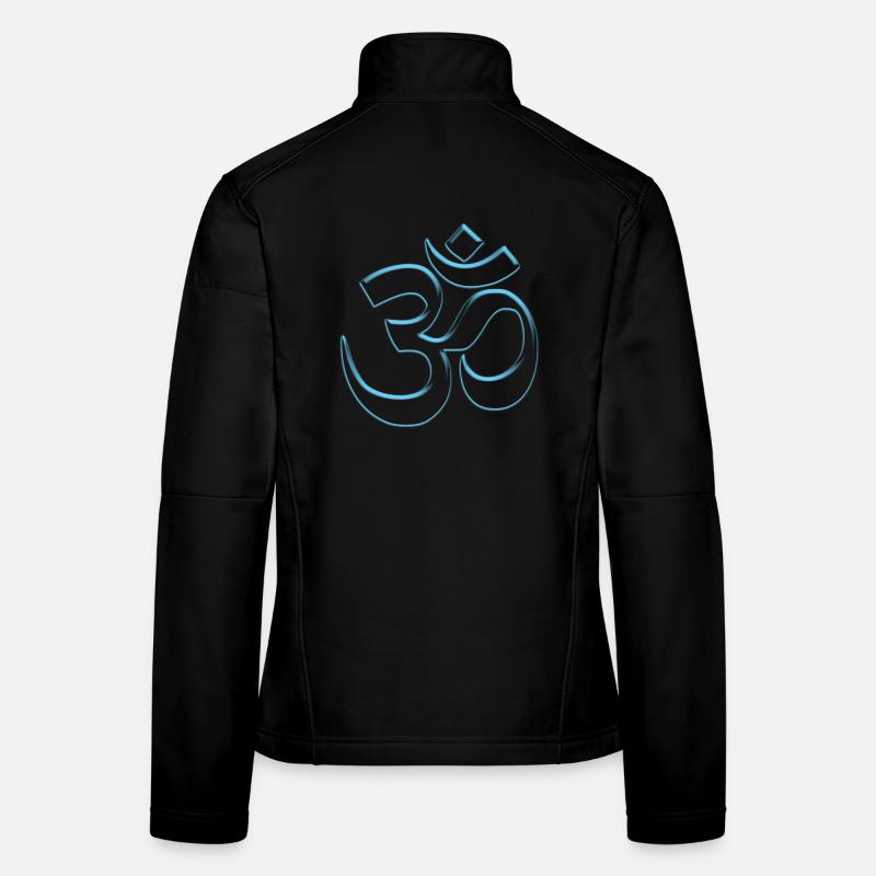 Cooles Buddhismus Om-Zeichen blau durchsicht Frauen Softshelljacke